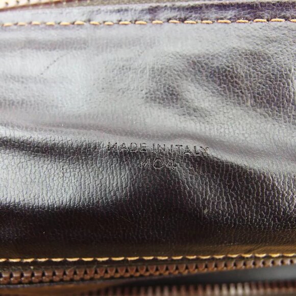 CELINE Boston bag macadam beige PVC ?~ leather Authentic USED T18267 - Picture 8 of 9